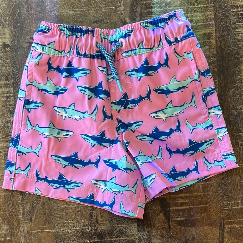 NWT Shark Print Pink Trunks